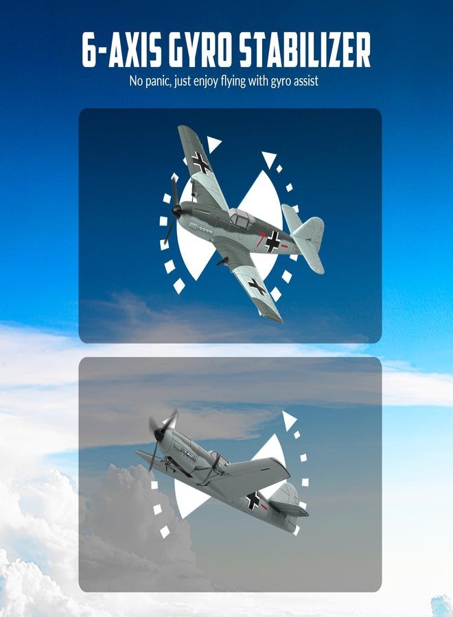 volantexrc RC Plane 3 Channel Remote Control Airplane Fighter Toys, 2.4GHz 6-axis Gyro Stabilizer RTF Glider Aircraft Plane, Easy to Fly for Adults Beginners (BF109) - Image 4